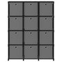 Voir la diapositive 2 : VIDAXL Etagere a 12 cubes avec boîtes Noir 103x30x141 cm Tissu