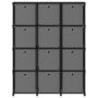 Voir la diapositive 2 : VIDAXL Etagere a 12 cubes avec boîtes Noir 103x30x141 cm Tissu