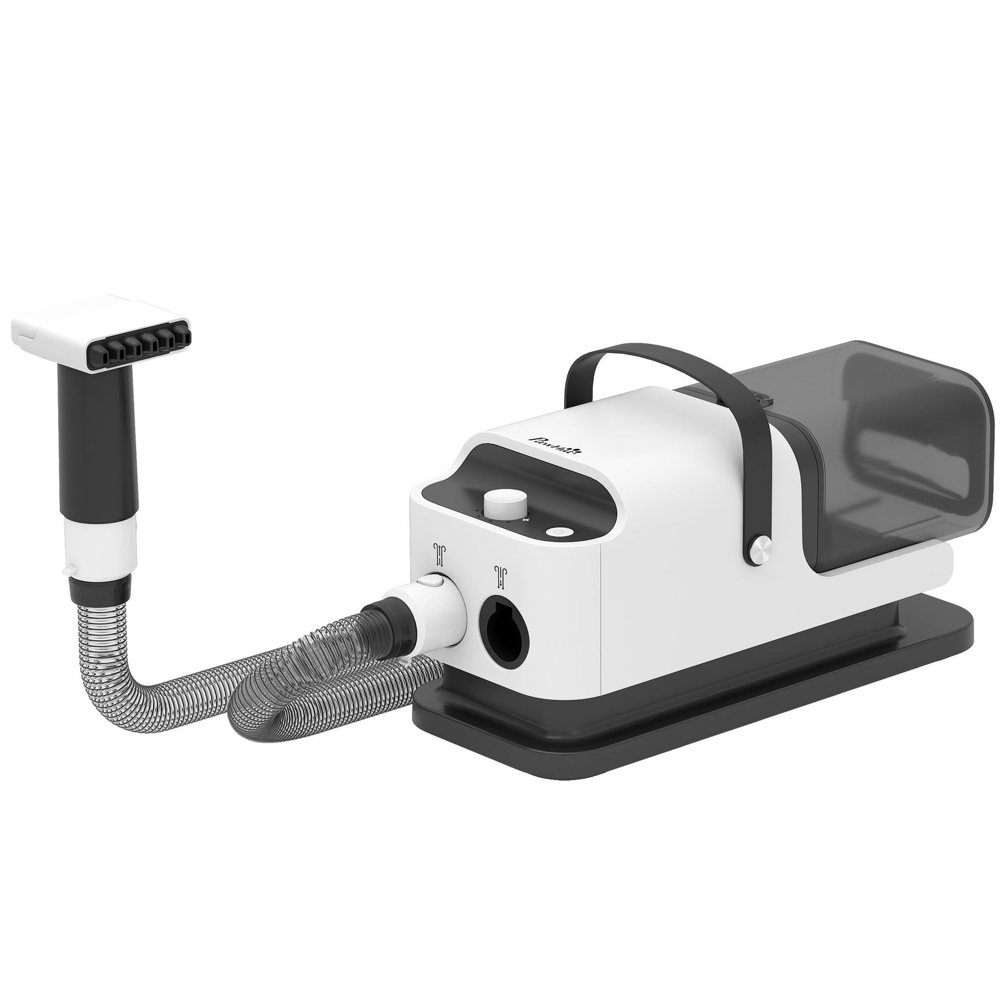 Voir la diapositive 5 : PAWHUT Station de toilettage chien 600w 3 en 1 - séchoir, tondeuse, aspirateur - noir blanc