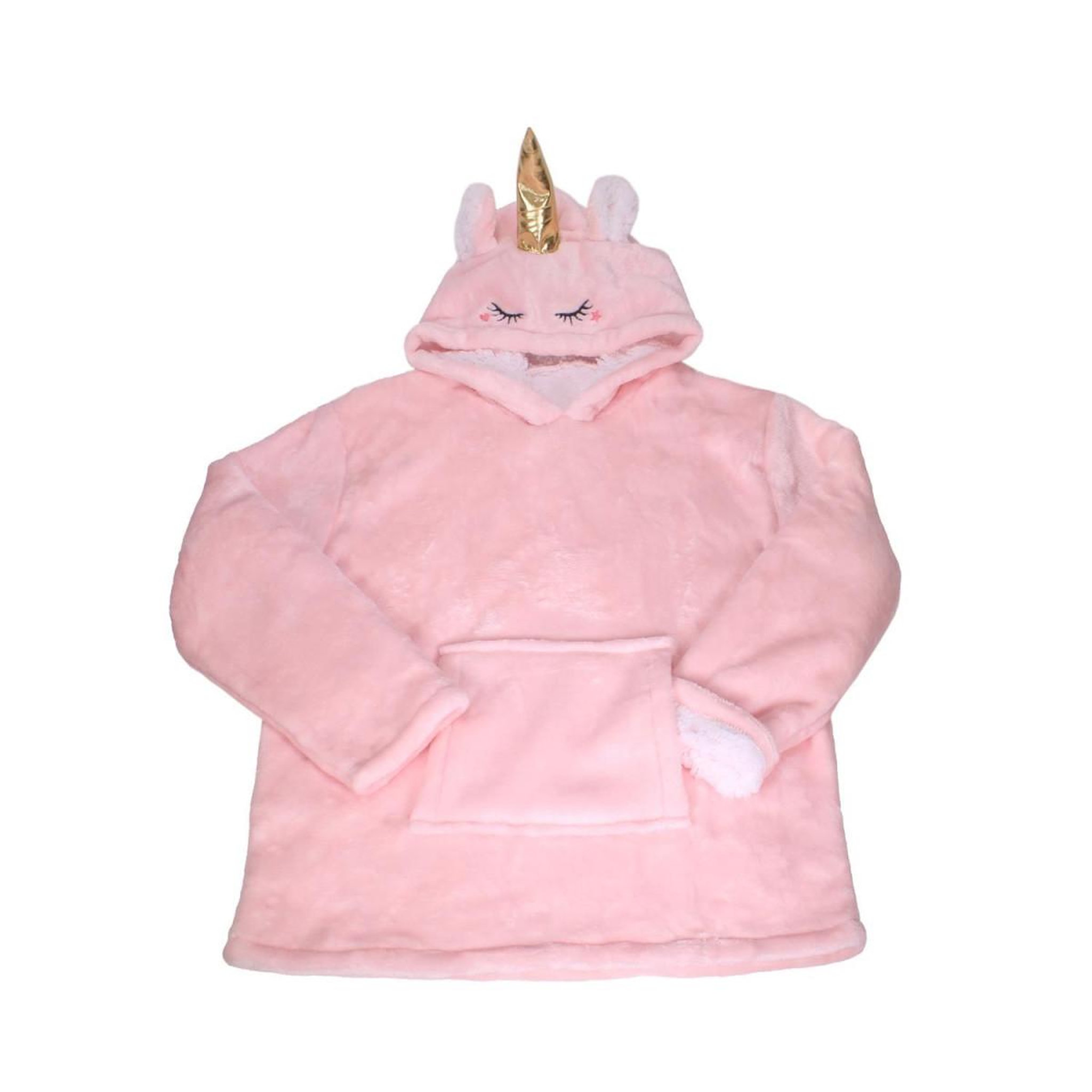 Voir la diapositive 1 : HOME DECO KIDS Plaid Sweat à Capuche Enfant  Licorne  6-9ans Rose