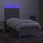 Voir la diapositive 4 : VIDAXL Sommier a lattes de lit et matelas et LED Gris clair 80x200cm