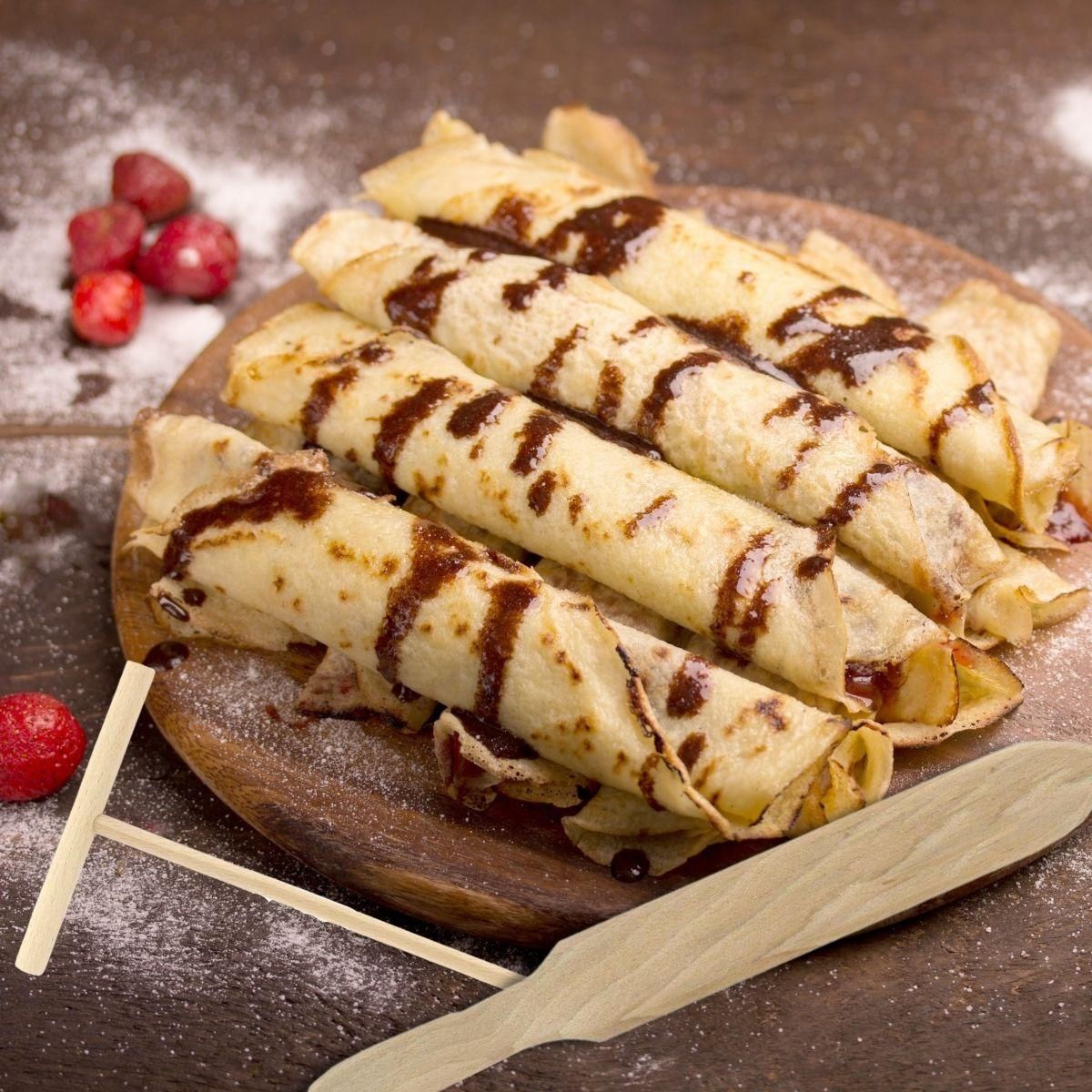 Fackelmann Ensemble de 2 ustensiles en bois pour crêpes Fackelmann Wood Edition