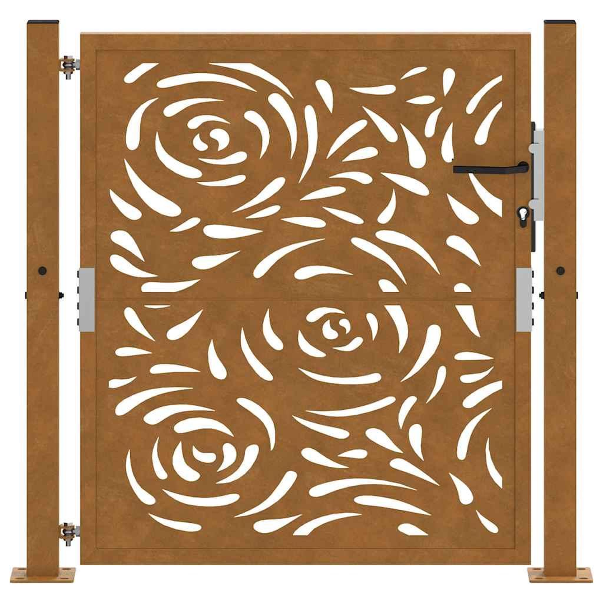 Voir la diapositive 4 : VIDAXL Porte jardin acier resistant aux intemperies conception flamme