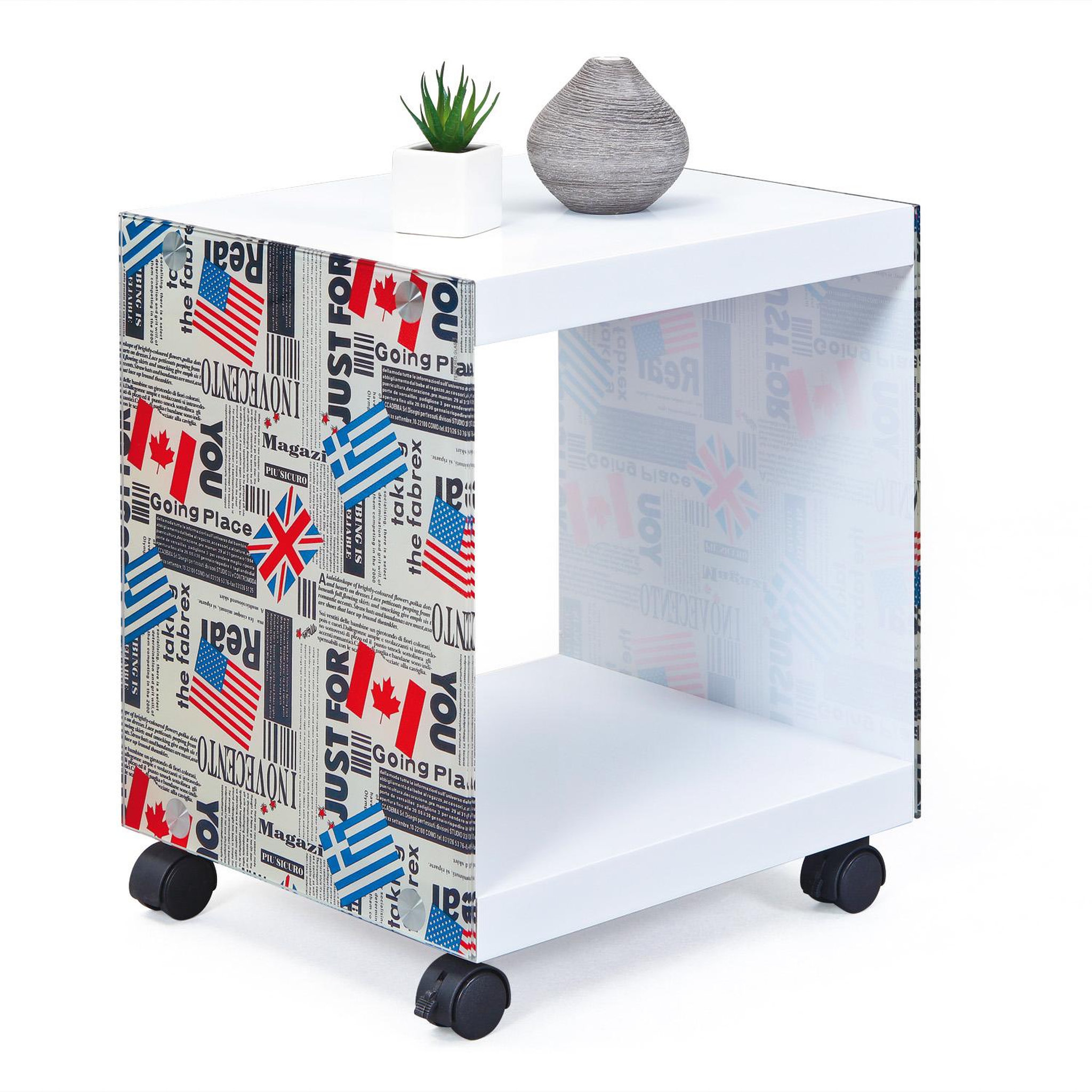 Voir la diapositive 3 : INTERLINK Table d'appoint FLAGCUBE