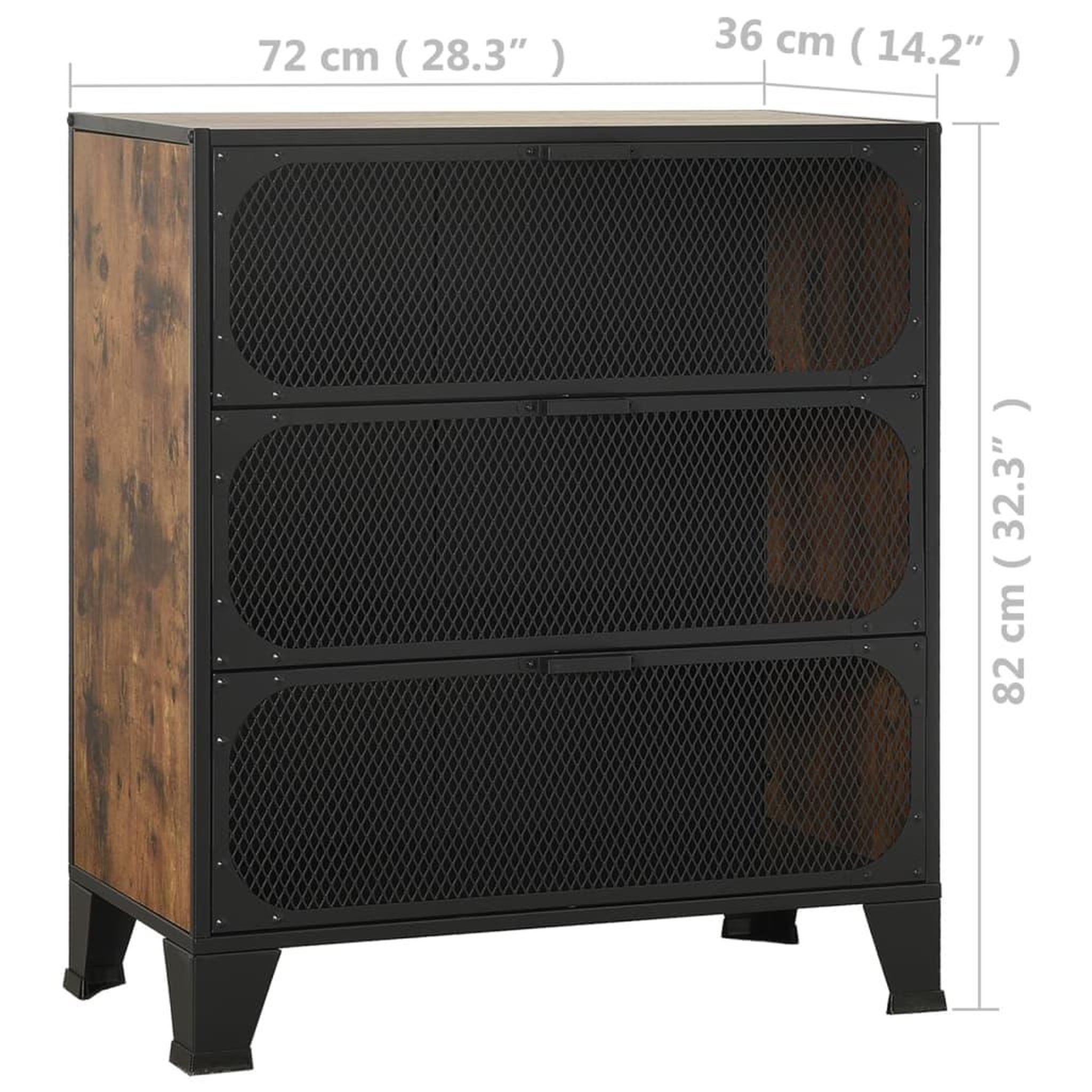 Voir la diapositive 6 : VIDAXL Armoire de rangement Marron rustique 72x36x82 cm Metal et MDF
