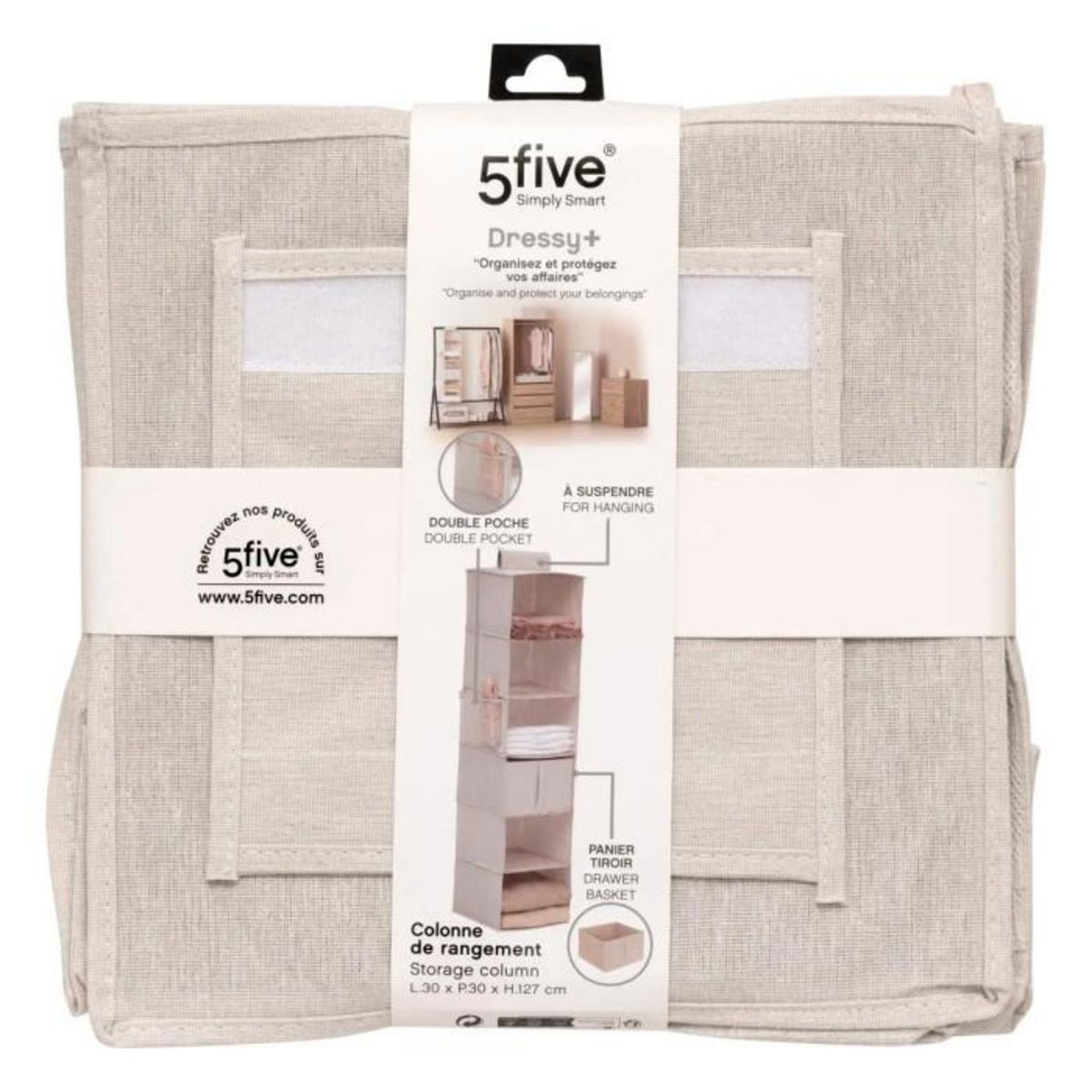 FIVE Colonne de Rangement à Suspendre  Dressy  127cm Beige