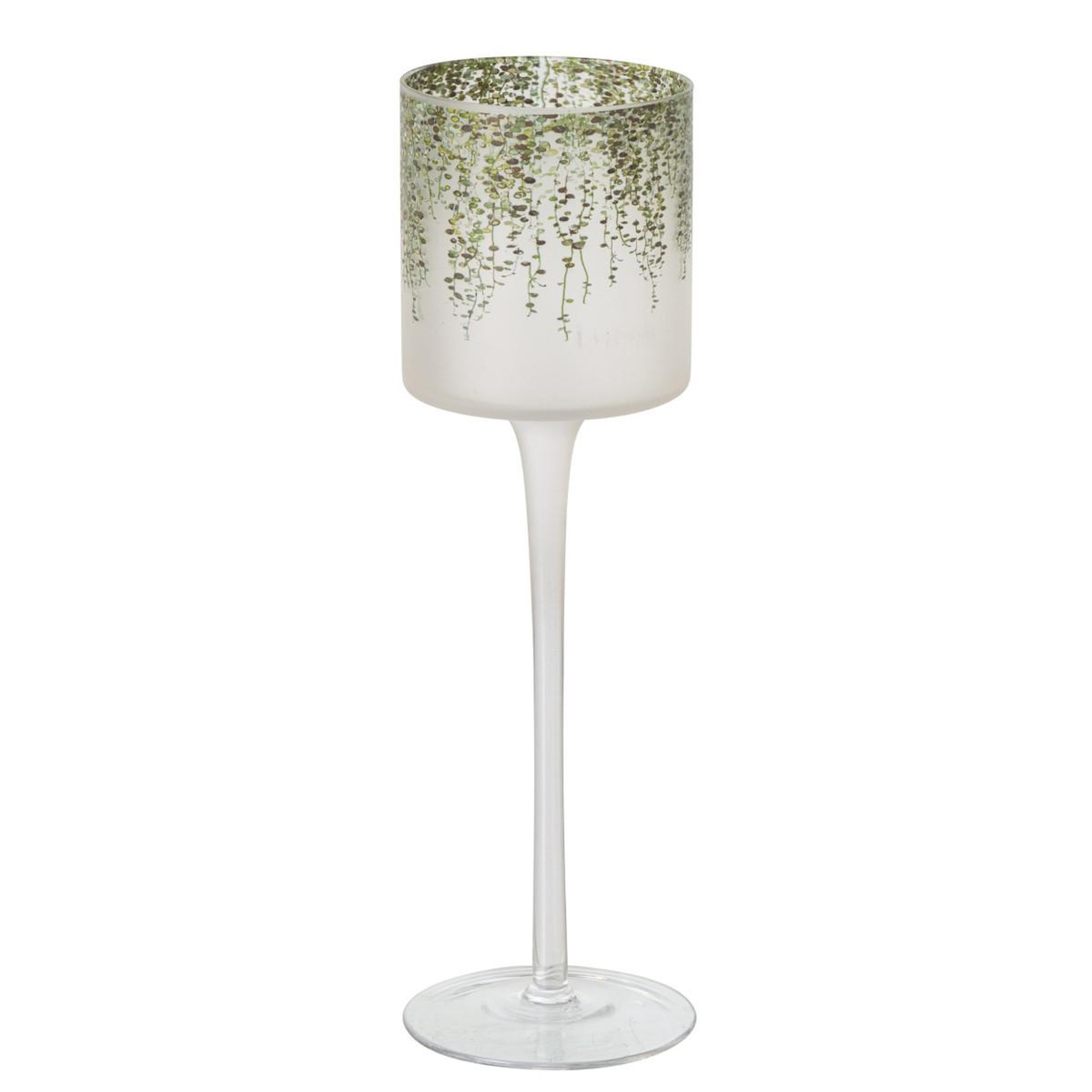 J-LINE Photophore sur pied en verre  eden  30cm transparent