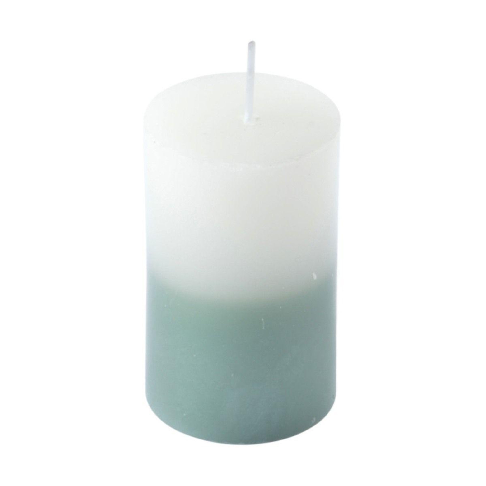 HOMEA Bougie pilier tie and dye  arty  8cm blanc & vert céladon