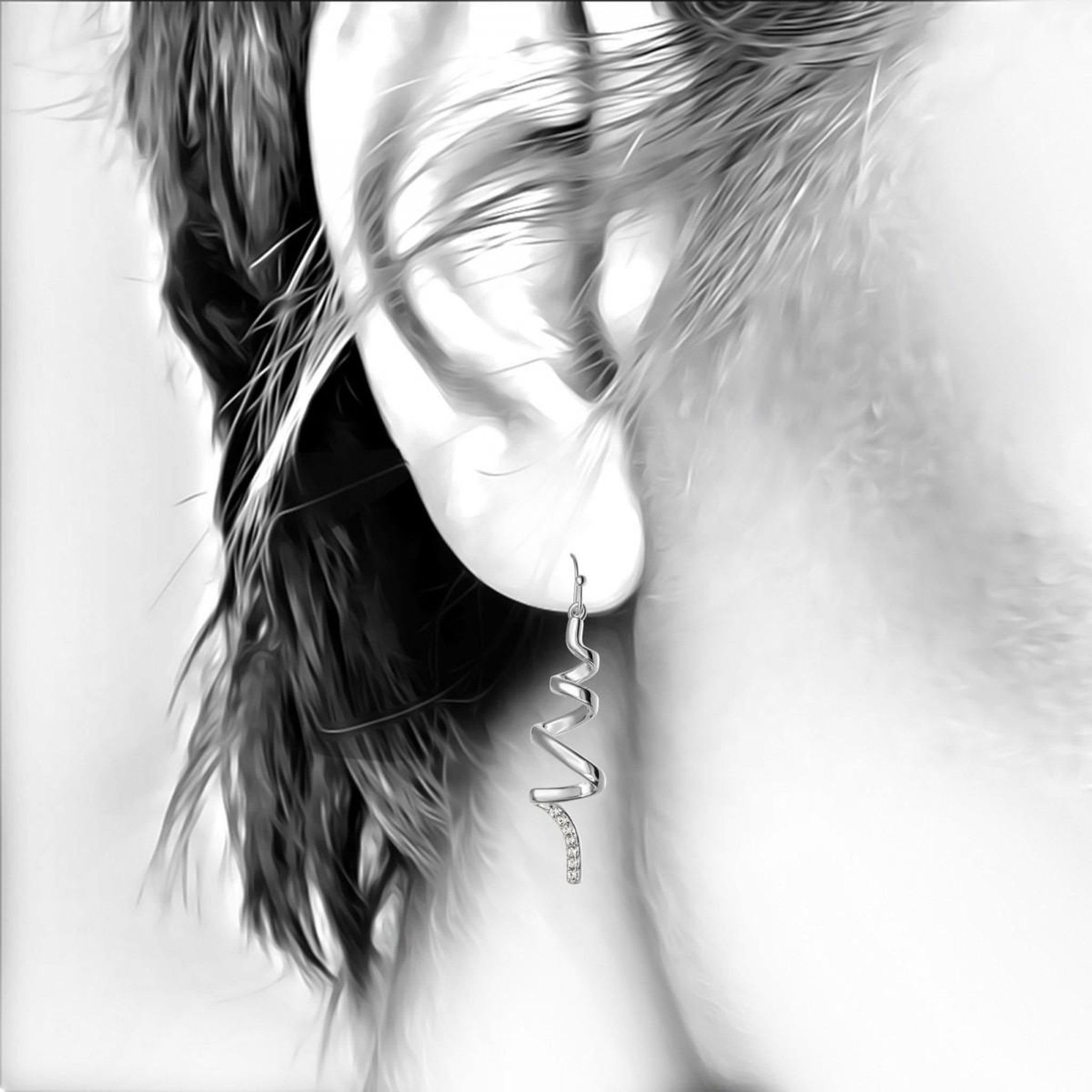 Voir la diapositive 3 : SC CRYSTAL Boucles d'oreilles SC Crystal ornées de Cristaux scintillants