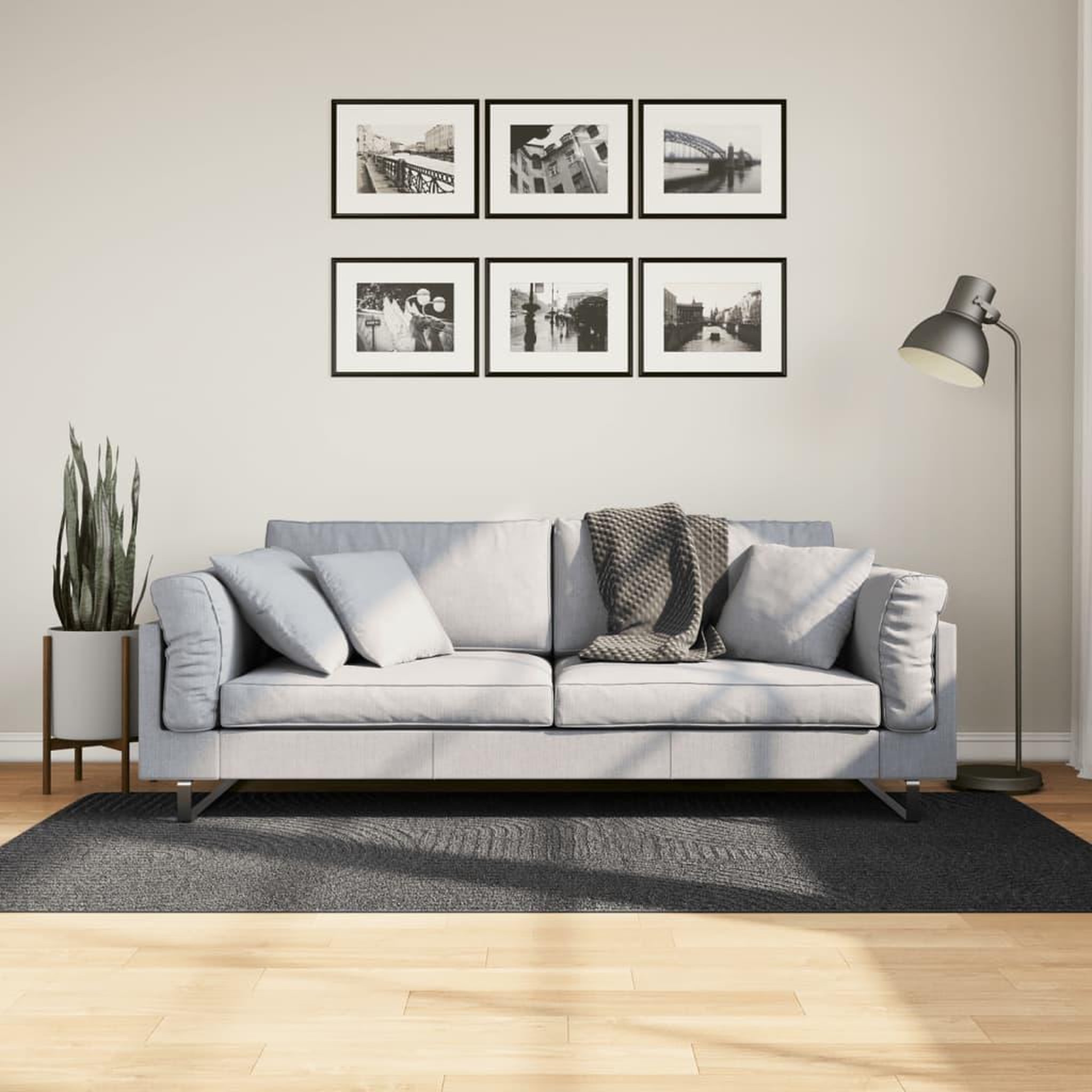 VIDAXL Tapis IZA poils courts style scandinave anthracite 100x200 cm