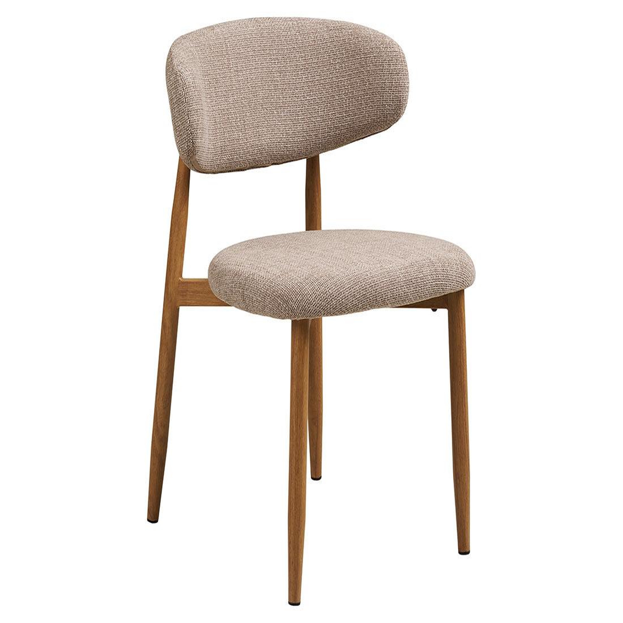 Voir la diapositive 2 : BEST MOBILIER Eddie - lot de 2 chaises en tissu texturé - pieds en acier effet bois