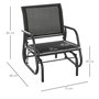 Voir la diapositive 3 : OUTSUNNY Fauteuil à bascule de jardin rocking chair design contemporain métal textilène noir