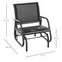 Voir la diapositive 3 : OUTSUNNY Fauteuil à bascule de jardin rocking chair design contemporain métal textilène noir