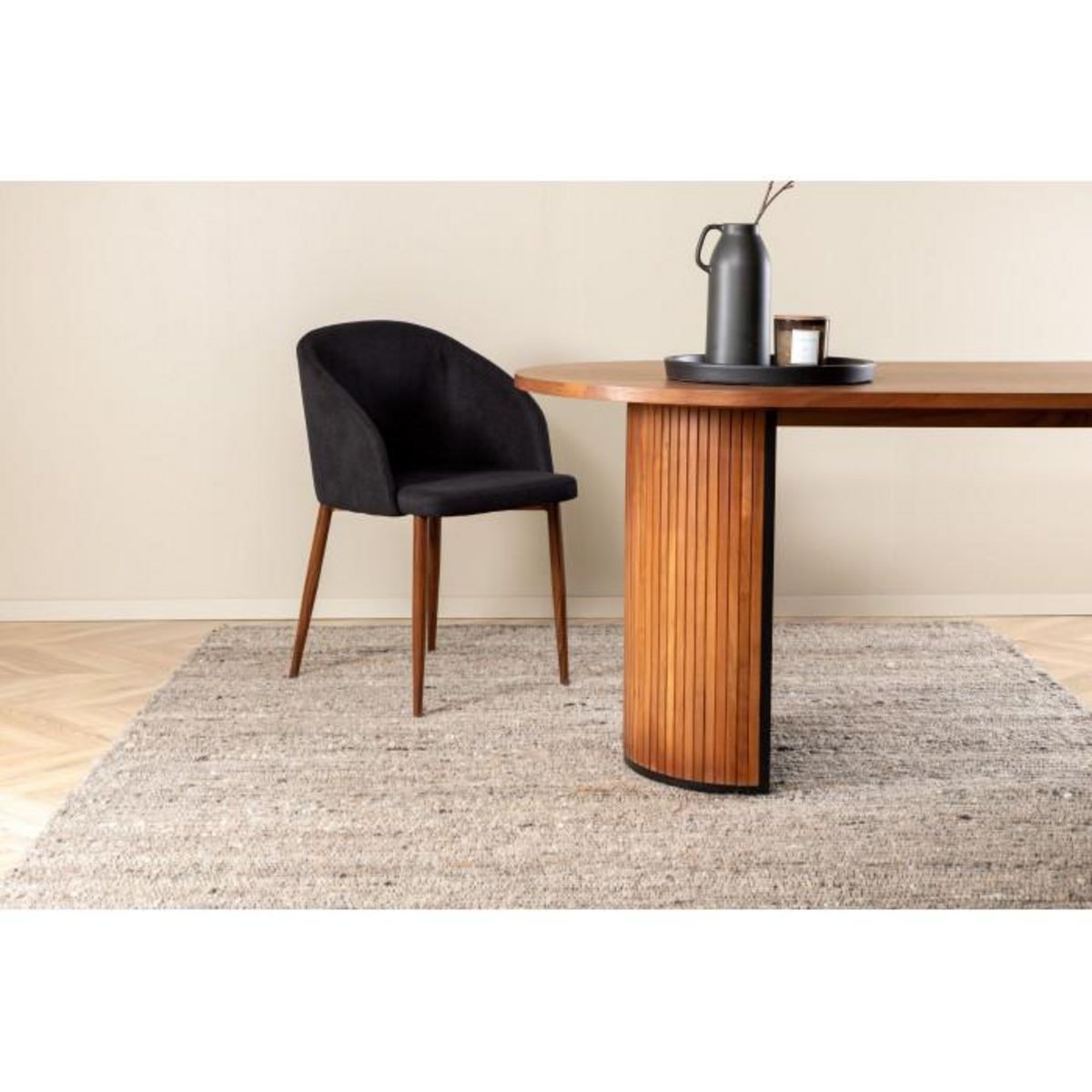 Paris Prix Tapis Déco en Laine  Loump  200x300cm Gris & Beige