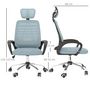 Voir la diapositive 3 : VINSETTO Chaise de bureau ergonomique - appui-tête réglable, soutien lombaire, hauteur réglable, pivotante - polyester bleu