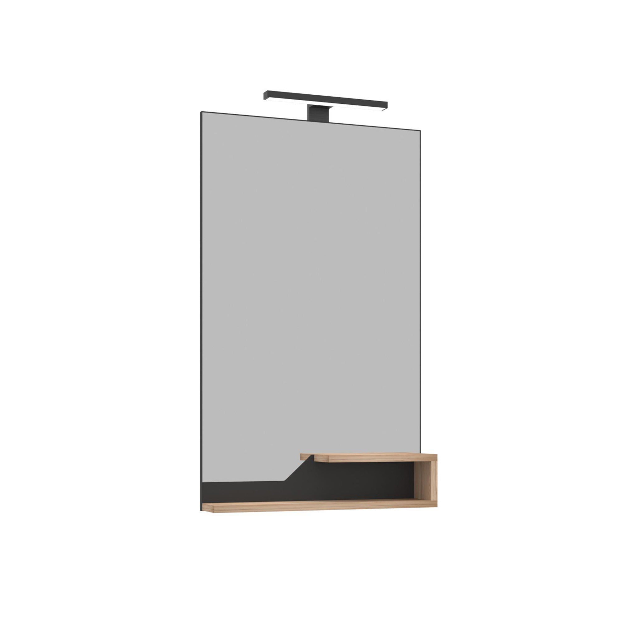 Habitat et Jardin Miroir Décoratif en Bois  Galia 60  - 60 x 14 x 100 cm - Oak