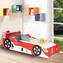 Voir la diapositive 2 : ID MARKET Lit enfant voiture formule 1 TEDDI 70 x 140 CM rouge