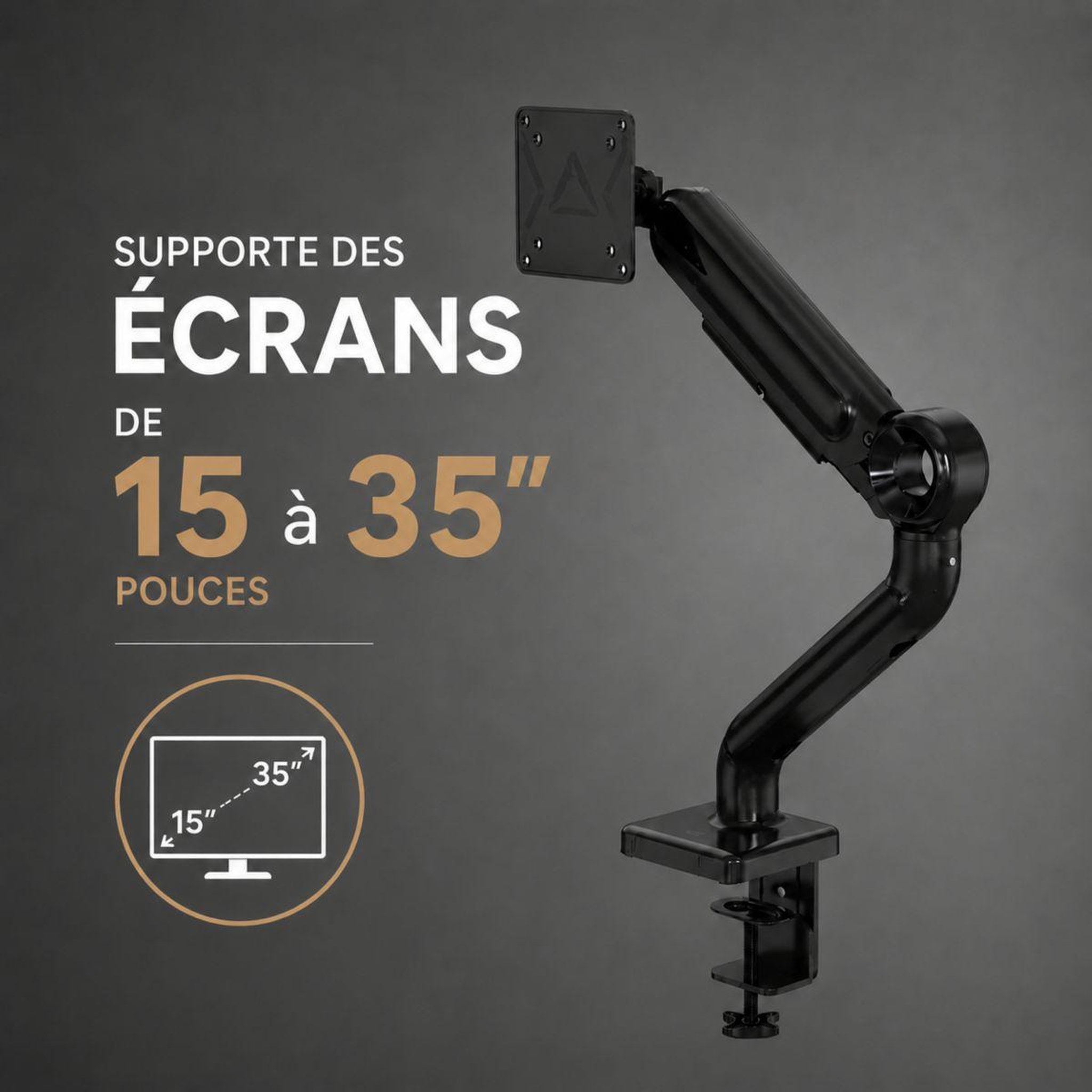 Voir la diapositive 3 : ESSENTIEL B Support écran pc moniteur articulé de 15'' à 35''