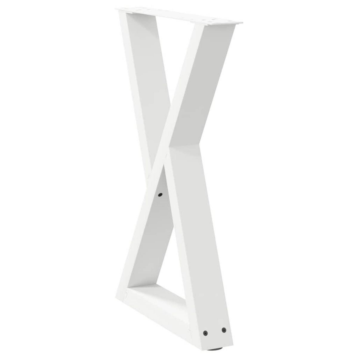 VIDAXL Pieds de table a manger 2pcs blanc 60x(72-73,3)cm acier