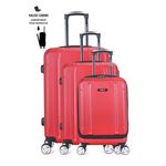 BLUESTAR BLUESTAR - Set de 3 Valises BALTIMORE 75 cm 4 Roues. Coloris disponibles : Beige, Rouge