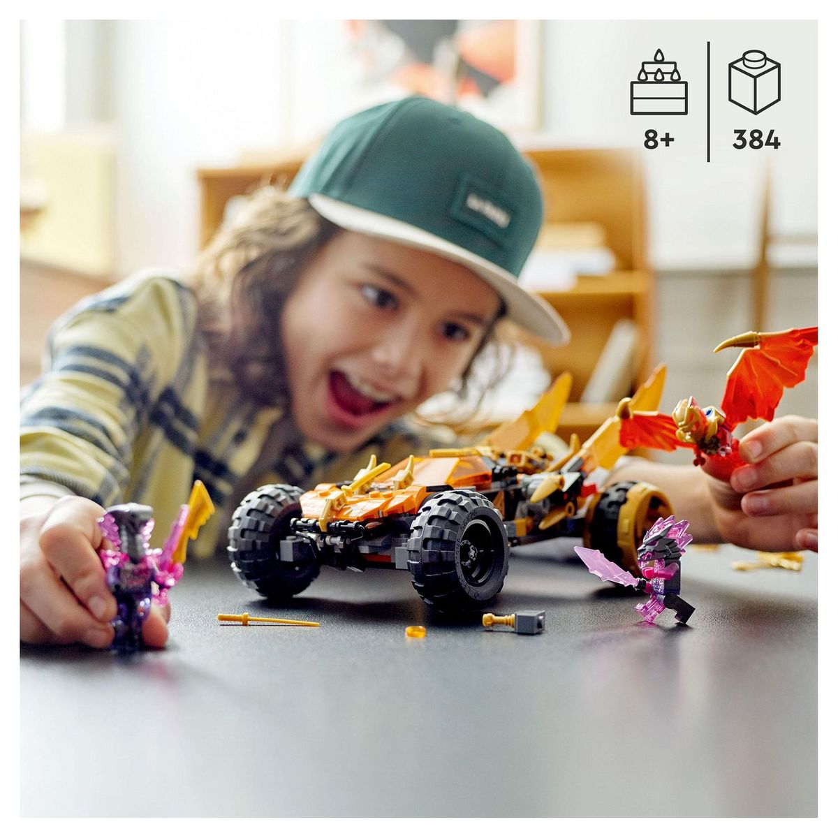 LEGO NINJAGO 71769 Le Bolide Dragon de Cole, Jouet de Voiture et Figurines pour Enfants