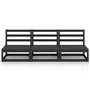 Voir la diapositive 3 : VIDAXL Canape a 3 places de jardin Noir Bois de pin solide
