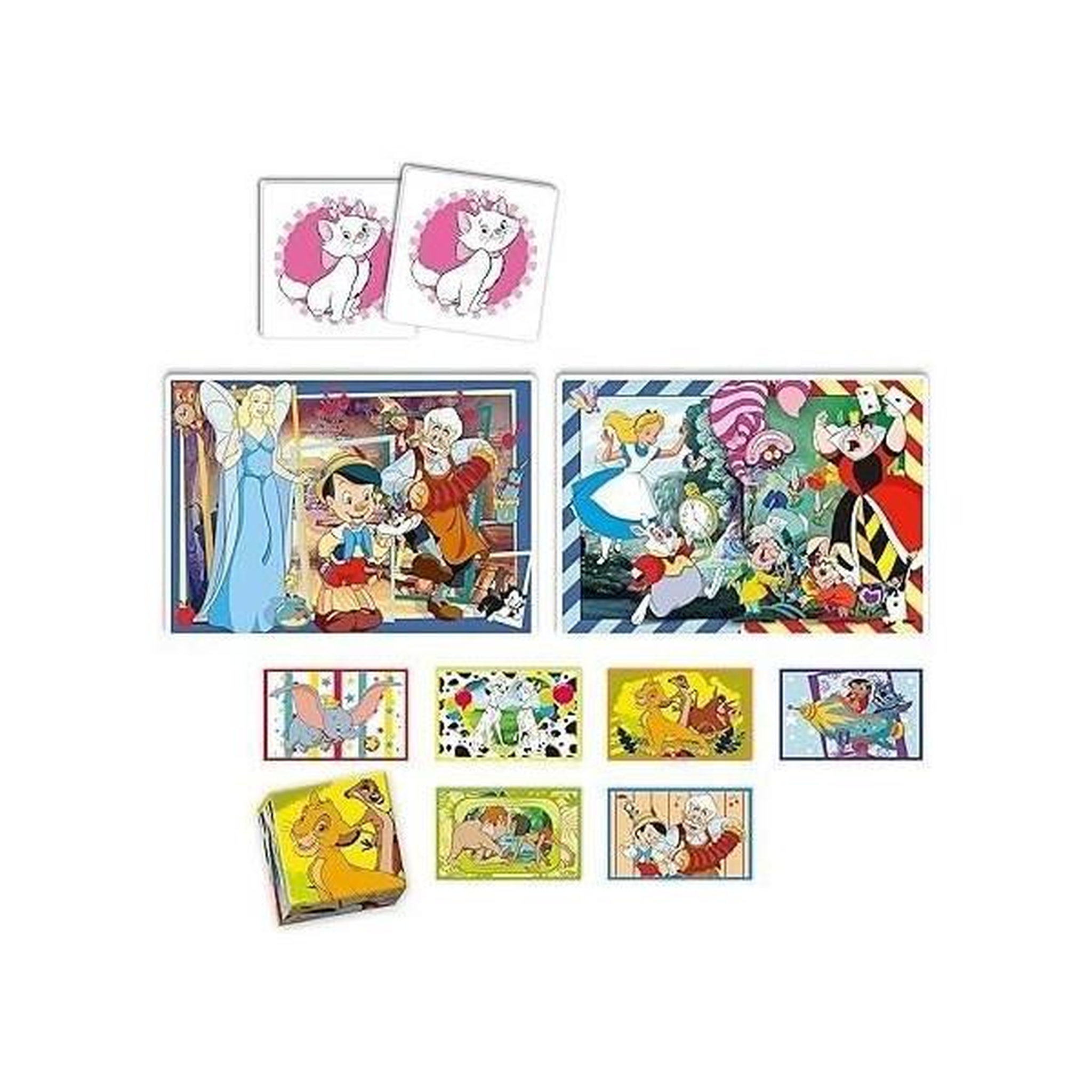 Voir la diapositive 3 : CLEMENTONI Clementoni - edukit - disney - coffret apprentissage 4 en 1 - 2 puzzles, 1 mémo, 1 jeu de 6 cubes - fabriqué en italie - dés