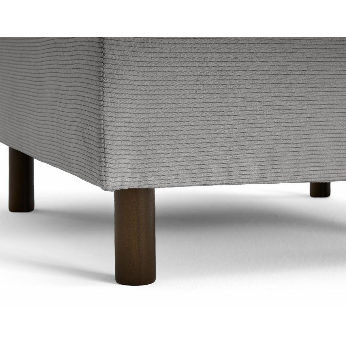 LISA DESIGN Jake - pouf en velours côtelé - pieds bois foncé