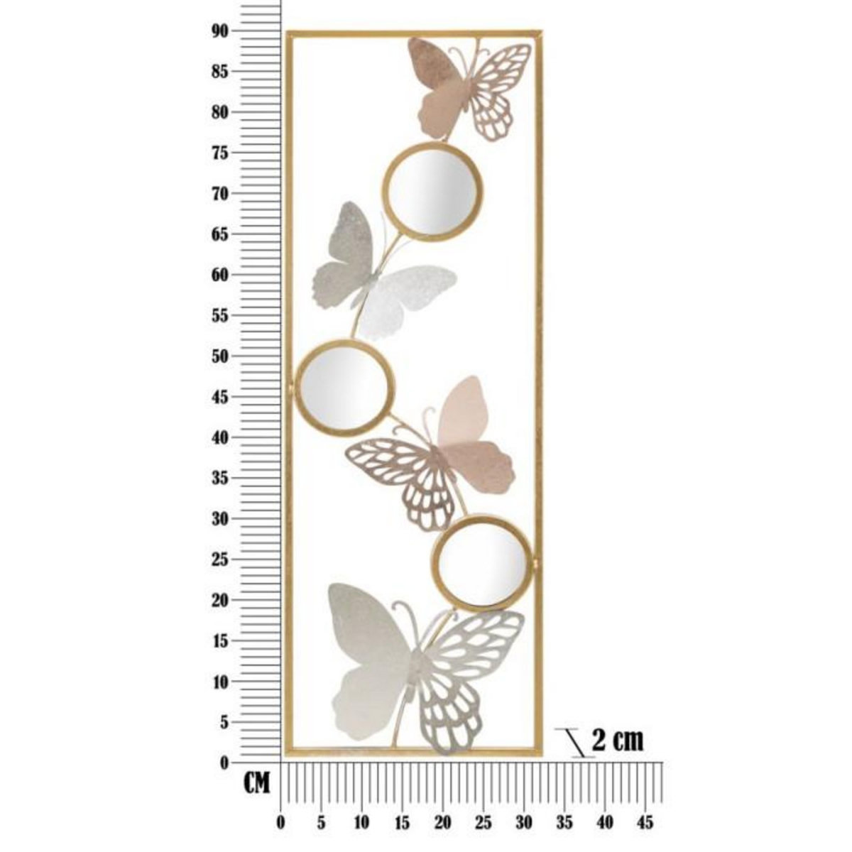 Paris Prix Décoration Murale Encadrée 3 Miroirs  Buttys  90cm Multicolore