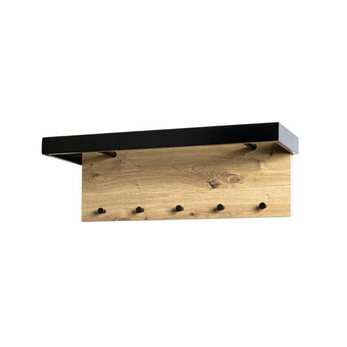 Paris Prix Patère Murale 5 Crochets  Rioka  70cm Chêne & Noir