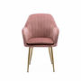 Voir la diapositive 5 : SWEEEK Fauteuil en velours vieux rose et pieds en métal doré. Shella L 58 x P 58 x H 85