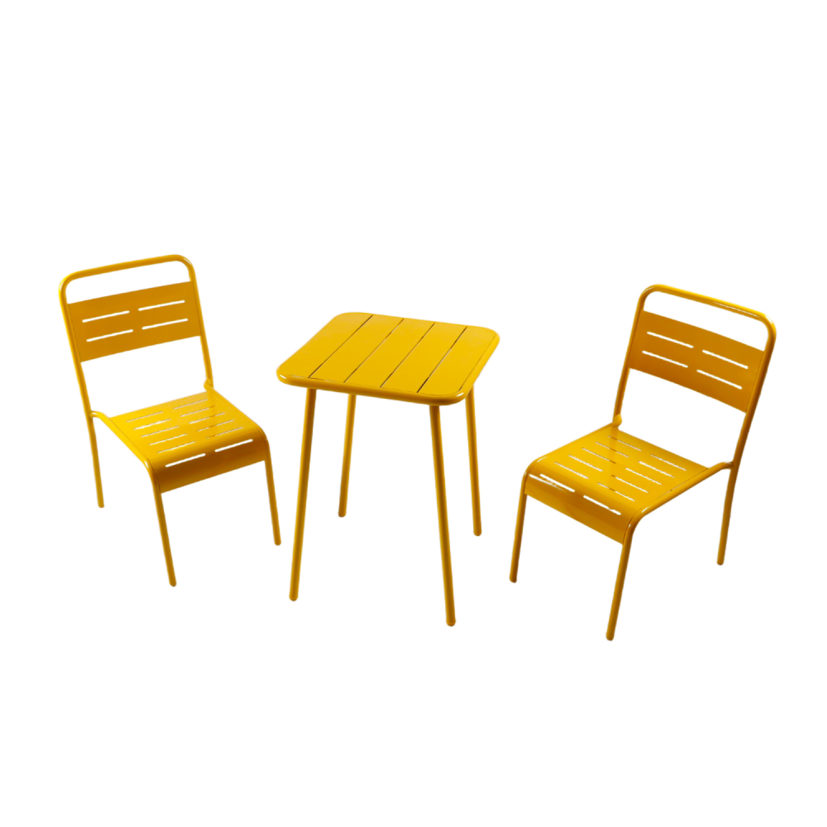 CONCEPT USINE Table carrée 2 places 50x50cm jaune BERGAME