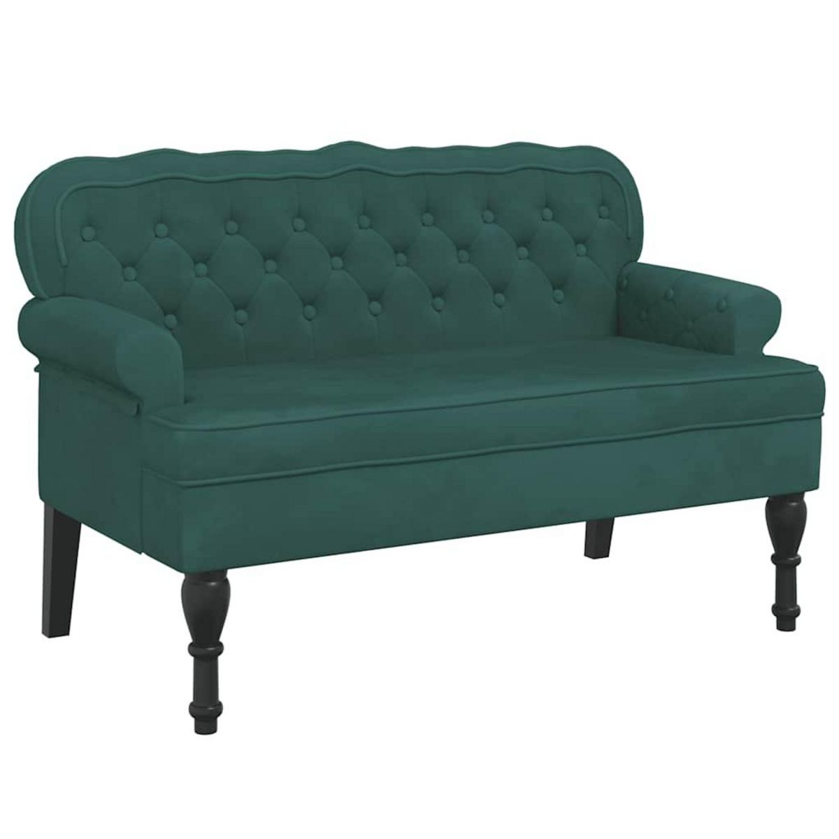 VIDAXL Banc avec dossier vert fonce 119,5x64,5x75 cm velours