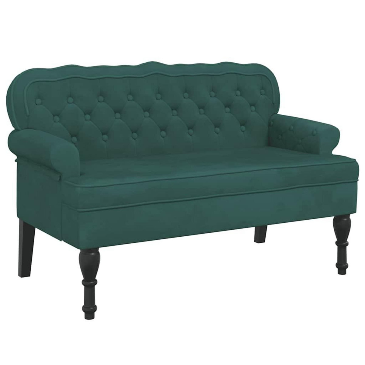VIDAXL Banc avec dossier vert fonce 119,5x64,5x75 cm velours