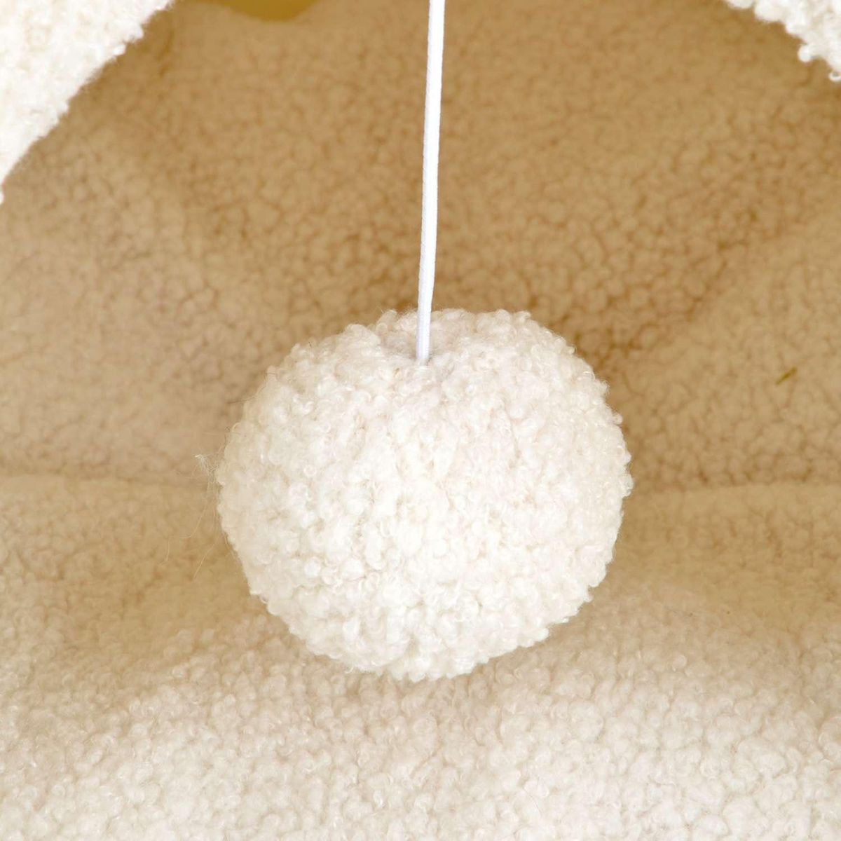 LOVE STORY Tente Bandit en laine bouclée pour chat et chien - Ecru