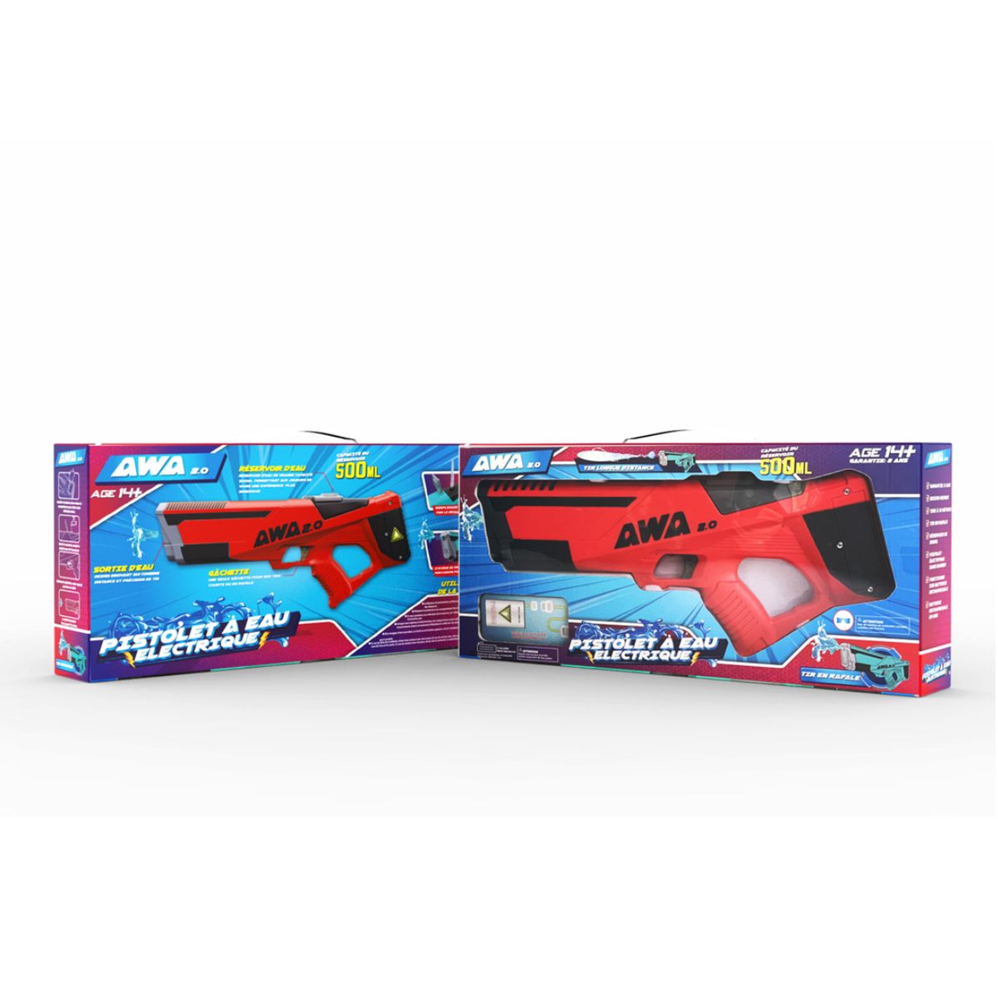 Voir la diapositive 2 : AWA Pistolet à eau électronique AWA - rouge