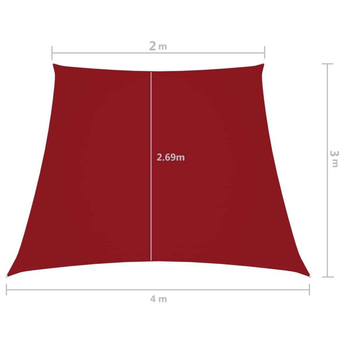 VIDAXL Voile de parasol Tissu Oxford trapeze 2/4x3 m Rouge