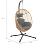 Voir la diapositive 5 : ID MARKET Fauteuil oeuf suspendu ajouré effet rotin avec coussin gris