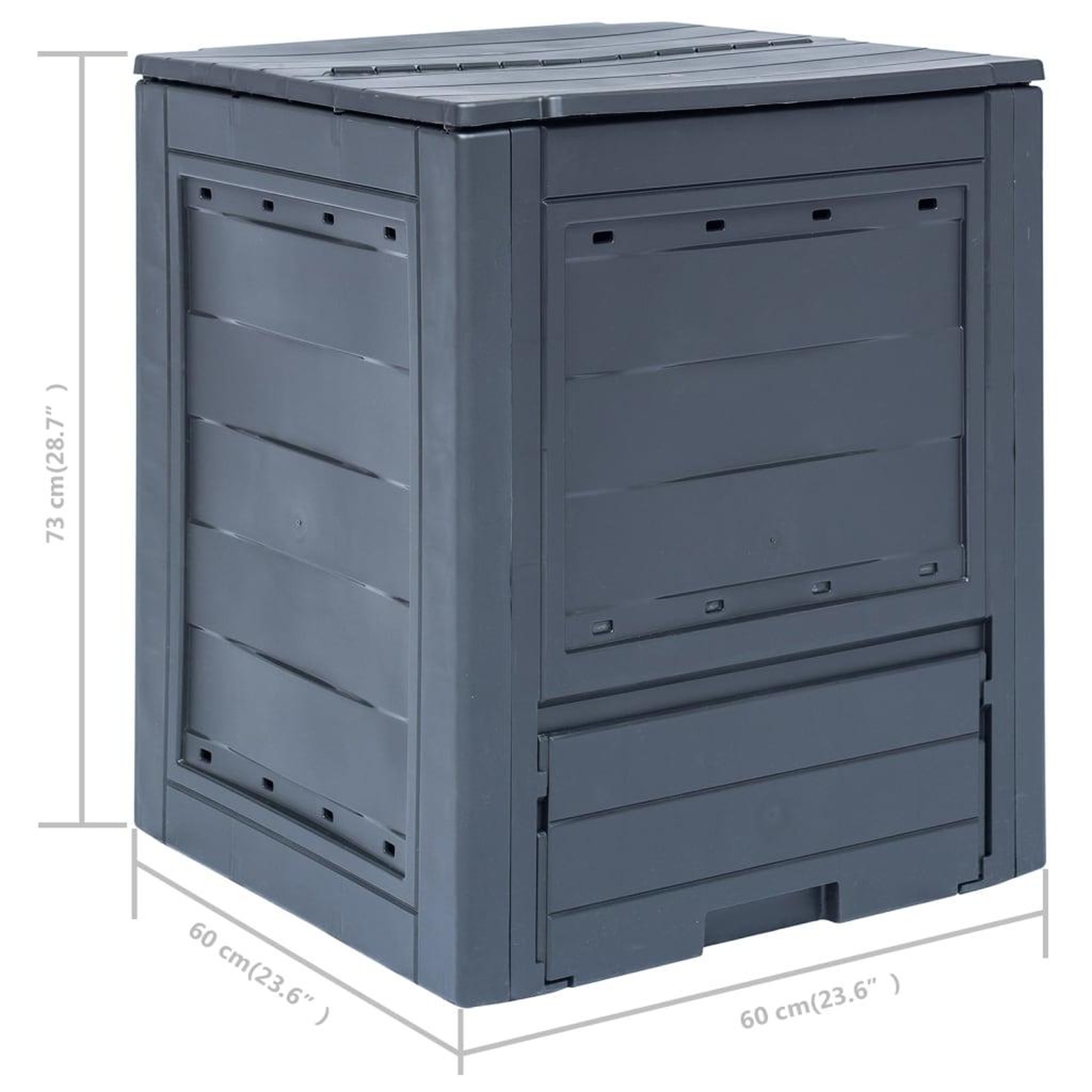 Voir la diapositive 6 : VIDAXL Composteurs de jardin 2 pcs Gris 60x60x73 cm 520 L