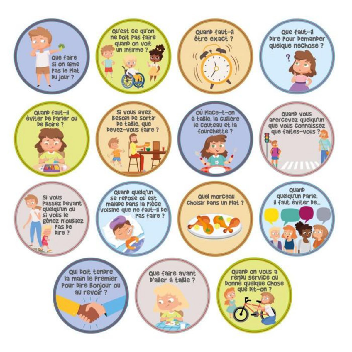 Paris Prix Jeu 30 Cartes Enfant  Manières  18cm Multicolore