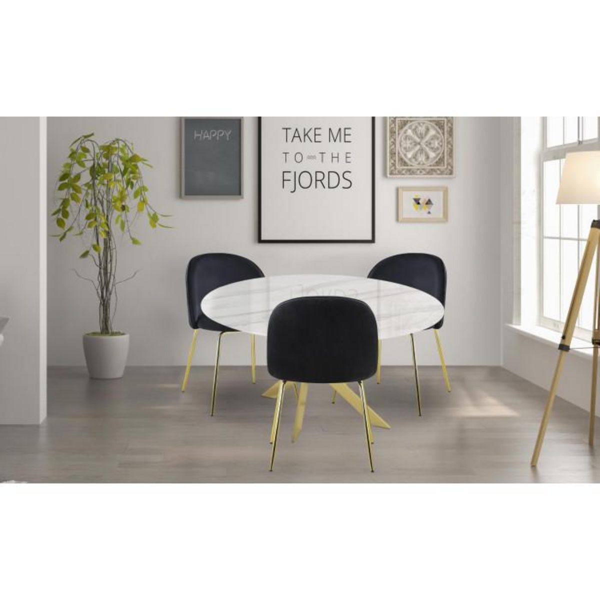 Paris Prix Table de Repas Design  Octavo  180cm Blanc & Or