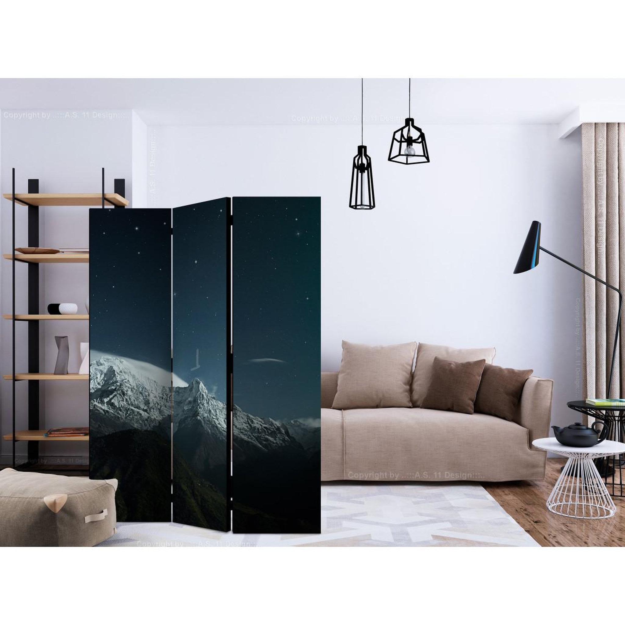 Voir la diapositive 2 : Paris Prix Paravent 3 volets  northern lights  135x172cm