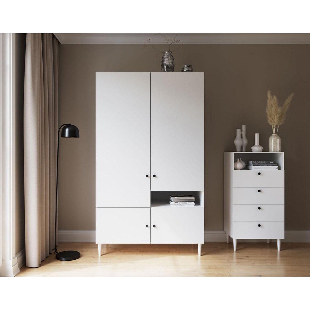 BEST MOBILIER Cleo - lit coffre avec led - 140x200 cm - sommier inclus - en velours