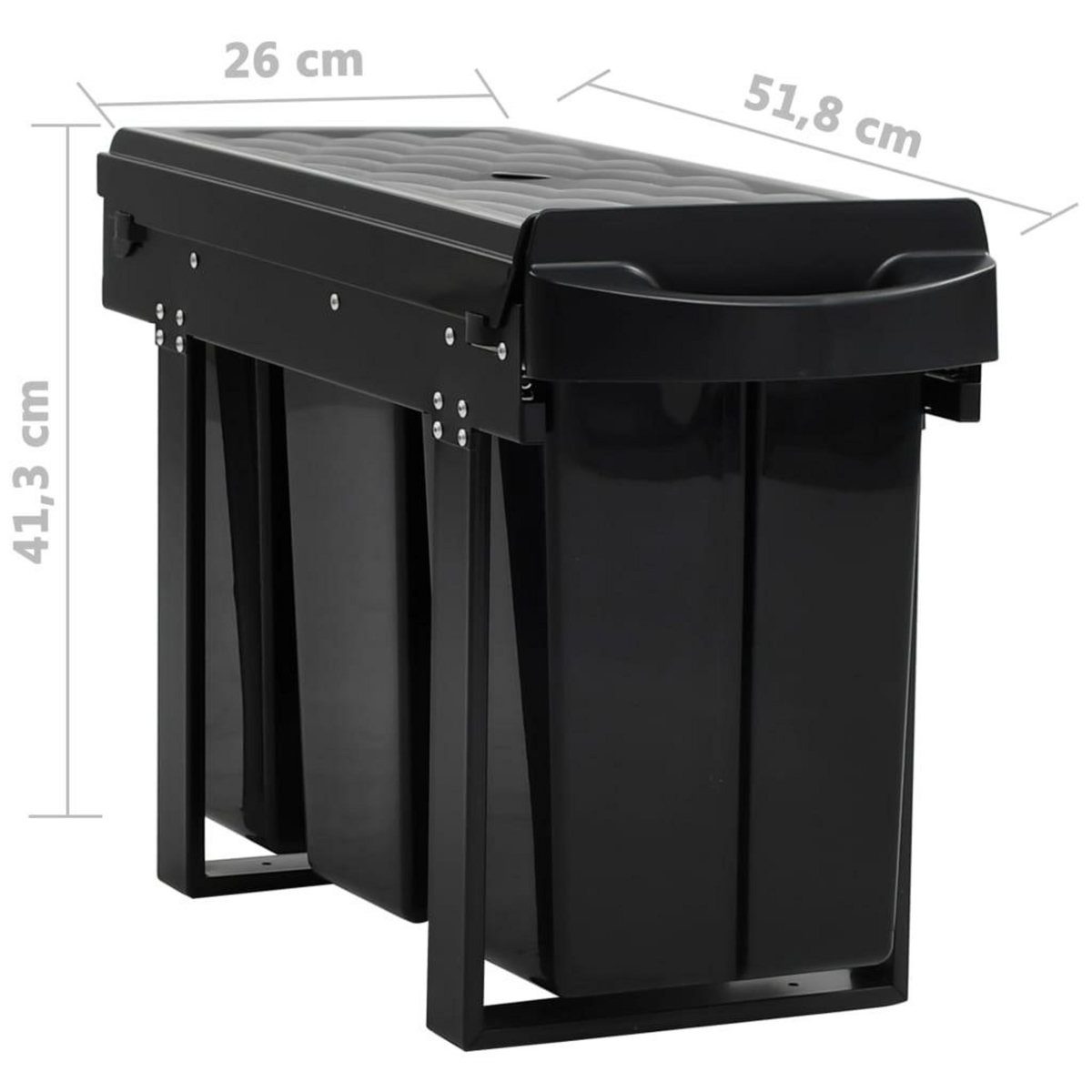 VIDAXL Poubelle amovible de cuisine fermeture en douceur 36 L