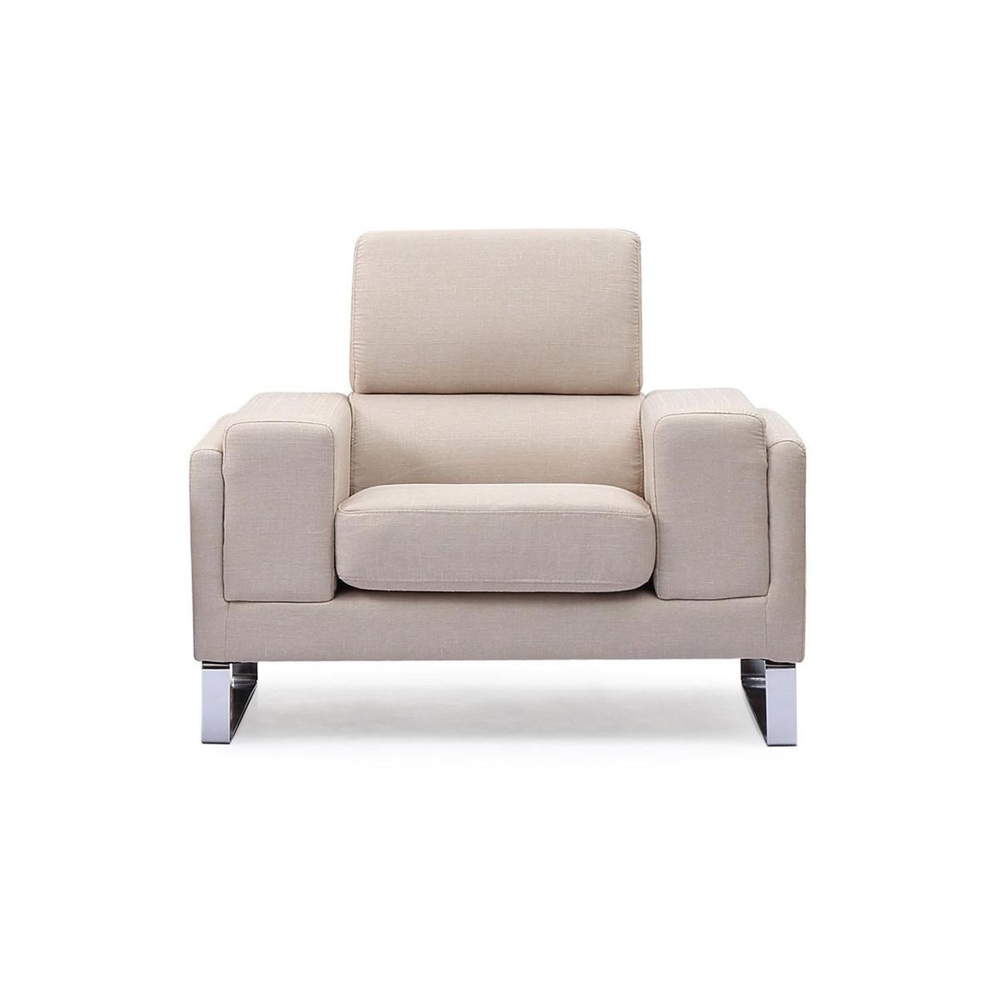 Voir la diapositive 2 : Paris Prix Fauteuil en Tissu  Ezekiel  104cm Beige