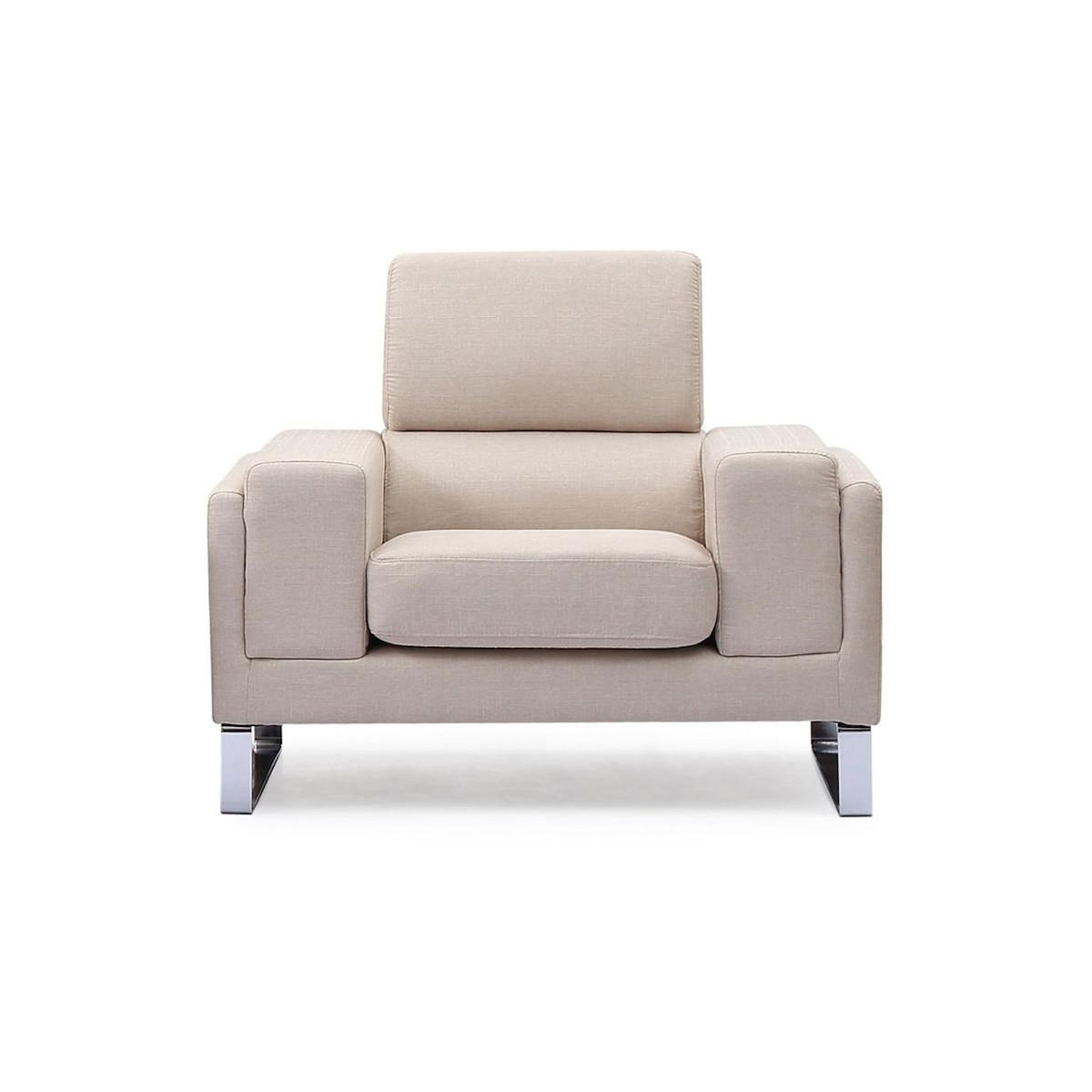 Paris Prix Fauteuil en Tissu  Ezekiel  104cm Beige