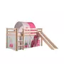 Vipack PINO Lit Compact avec Toboggan + Rideau de lit Princess + Tunnel de lit Princess