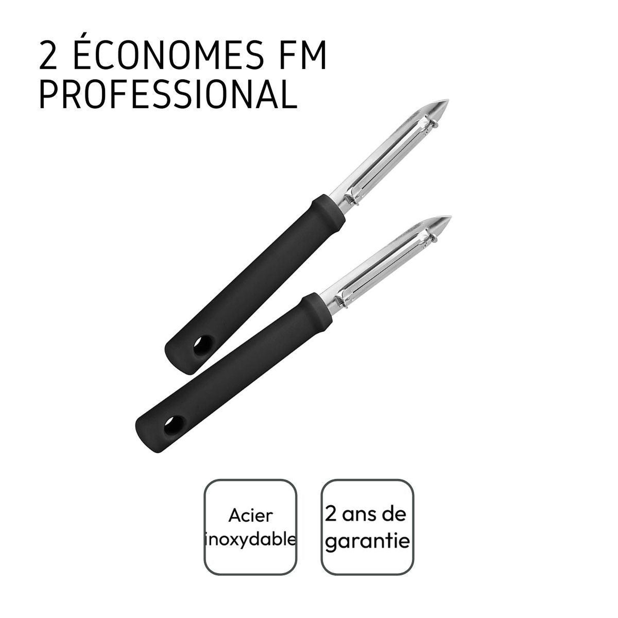 Voir la diapositive 3 : FM PROFESSIONAL Lot de 2 économes 17,5 cm fm professional