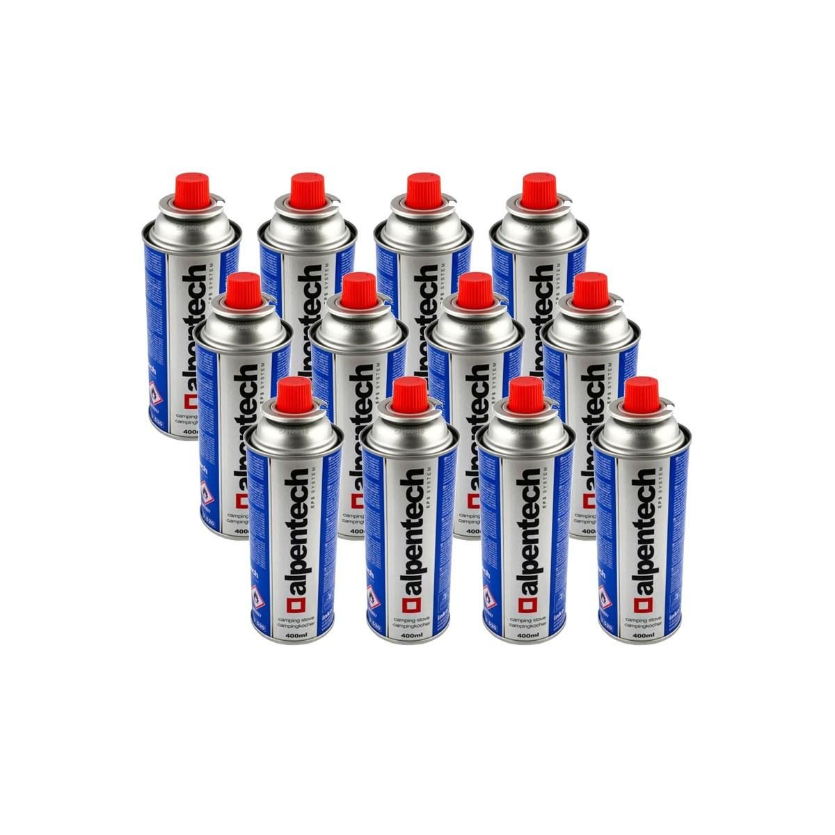 ALPENTECH Réchaud à gaz INOX 2200W MONT BLANC + 12 Cartouches de gaz Camping ALPEN