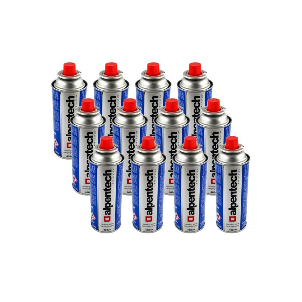 ALPENTECH Réchaud à gaz INOX 2200W MONT BLANC + 12 Cartouches de gaz Camping ALPEN